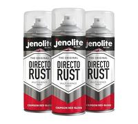 JENOLITE Directorust Pintura en aerosol brillante | ROJO CARMESÍ | 3x400ml | Pintura en aerosol de óxido directo para metal | Múltiples superficies: madera, metal, plástico | RAL3027