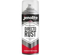 JENOLITE Directorust Pintura en aerosol brillante | ROJO CARMESÍ | 400ml | Pintura en aerosol de óxido directo para metal | Múltiples superficies: madera, metal, plástico | RAL3027
