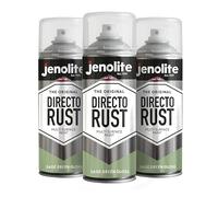 JENOLITE Directorust Pintura en aerosol brillante | VERDE SALVIA | 3x400ml | Pintura en aerosol de óxido directo para metal | Múltiples superficies: madera, metal, plástico | RAL7494C