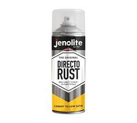 JENOLITE DIRECTORUST Pintura en aerosol satinada | AMARILLO CANARIO | 400ml | Pintura multisuperficie todo en uno: metal, madera, plástico | Aplicar directamente sobre el óxido | RAL 1018