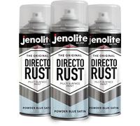 JENOLITE DIRECTORUST Pintura en aerosol satinada | AZUL POLVO | 3x400ml | Pintura multisuperficie todo en uno: metal, madera, plástico | Aplicar directamente sobre el óxido | RAL 240 80 10