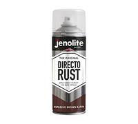 JENOLITE DIRECTORUST Pintura en aerosol satinada | MARRÓN EXPRESO | 400ml | Pintura multisuperficie todo en uno: metal, madera, plástico | Aplicar directamente sobre el óxido | RAL 8017