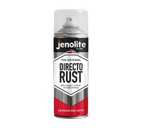 JENOLITE DIRECTORUST Pintura en aerosol satinada | ROJO CARMESÍ | 400ml | Pintura multisuperficie todo en uno: metal, madera, plástico | Aplicar directamente sobre el óxido | RAL 3027