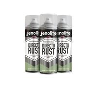 JENOLITE DIRECTORUST Pintura en aerosol satinada | VERDE SALVIA | 3x400ml | Pintura multisuperficie todo en uno: metal, madera, plástico | Aplicar directamente sobre el óxido | RAL 7494C