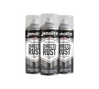 JENOLITE Directorust Pintura Metálica Brillo | GRIS METAL PISTOLA | Pintura en aerosol multisuperficie | Imprimador, capa base y capa superior todo en uno | 3 x 400ml