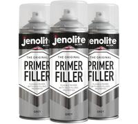 JENOLITE Pintura en aerosol para imprimación y masilla | GRIS | Imprimación flexible | Rellena pequeñas abolladuras y rayones | Deja un acabado suave | 3 x 400ml
