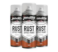 JENOLITE Pintura en Spray Efecto Óxido | ACABADO ÓXIDO | 3x400ml | Pintura Texturizada con Apariencia de Metal Oxidado | Multi-Superficie | Ideal para Manualidades | Interior y Exterior