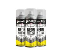 JENOLITE Pintura fluorescente en aerosol | AMARILLO NEÓN | Pintura multisuperficie premium de alta visibilidad | 3 x 400ml