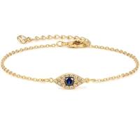 Jenosy Pulsera de Oro para Mujer 14K Chapado Personalizada Ajustable con Colgante Joyería para Mujeres y Niñas, 7.5 Zentimeter, Latón
