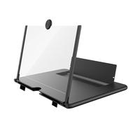 JENPECH Amplificador de pantalla para teléfono móvil, lupa de pantalla transparente 3D, diseño plegable, protege los ojos, mejora la pantalla de juegos, color negro, L