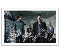Jensen Ackles, Misha Collins, Mark Sheppard y Jared Padalecki firmaron una impresión fotográfica de 12x8 Pulgadas Firma preimpresa - Sobrenatural - Regalo de autógrafo
