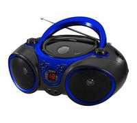Jensen CD-490 Reproductor de CD estéreo portátil con Radio Am/FM y Entrada de línea Auxiliar y Conector para Auriculares (Azul)