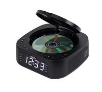 Jensen JCR-375 - Reloj Despertador Digital estéreo con Reproductor de CD de Carga Superior, sintonizador FM, Puerto de Carga USB y batería de Respaldo
