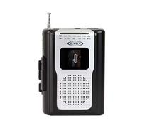 Jensen - Reproductor de Radio Am/FM portátil y portátil, diseño Compacto y Ligero, Radio Am/FM, Reproductor de Casete, Grabador y Altavoz Integrado (Negro)