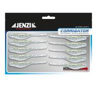 Jenzi de Drop Shot Inshore Trailer Pez de goma 8, 5 cm Plata Glitter