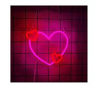 Jeocoai Señal de luz de neón Letrero de neón con forma corazón para decoración fiestas, para ideal para letreros luz LED amor