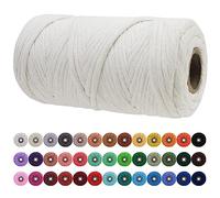 JeogYong Cuerda de macramé de una sola hebra, 5 mm x 109 yardas, cuerda de algodón suave, hilo de macramé de 5 mm, suministros de macramé para manualidades, colgar en la pared, ganchos de plantas, decoración (natural)