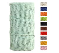 JeogYong Cuerda de yute de 2 mmx100 m, cuerda de yute de color natural de 3 capas, cuerda de yute gruesa para decoración de floristería, agrupación, regalos de envoltura (azul agua)