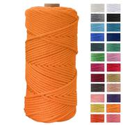 JeogYong Hilo Macrame 4mm x 100m Macrame Cuerda Algodon Natural Cordones de Algodon Colgante de Pared de DIY Artesanía, Colgador de Plantas, Aros para Atrapasueños, Tapices, Foto (Dorado)