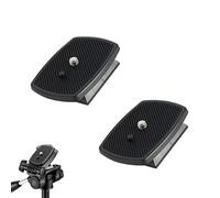 JeoPoom 2 Pizaes Placa de Liberación Rápida para Cámara, Adaptador de Placa de Liberación Rápida con Tornillo de 1/4", Plató Rápido Sistema para Trípode/DSLR (Negro)