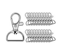 JeoPoom 20 Piezas Giro de Cierre de Mosquetón con Llavero, Llavero de Mosquetón Giratorio, Gancho de Llavero Giratorio, Fuerte Resistencia al Rayado, Accesorios para Ganchos DIY