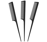 JeoPoom 3 Piezas Peine de Fibra de Carbono Peine de Cola Anti Estático Resistente Al Calor