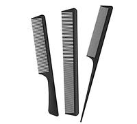 JeoPoom 3 Piezas Peine de Pelo de Antiestático, Peine de Peluquería de Fibra de Carbono, Peines de Dientes Finos Profesionales, Peines de Cola de Peluquero para Corte y Peinado