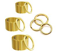 JeoPoom 30 Piezas Anilla de Llavero Plano Redondo, Aleación Llaveros, Anillas de Llaveros de Metal 20mm 25 mm 30mm de Diámetro Desmontable para Organización de Llaves de Hogar Acollador y Coche