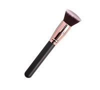 JeoPoom Brochas De Maquillaje Kabuki Profesional, Brocha para Polvos, Pincel Facial Ideal, Fibras Sintéticas Gruesas (Negro-Plano)