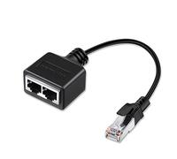 JeoPoom Cable Adaptador RJ45 1 a 2 de 17 cm, RJ45 Ethernet Splitter, Duplicador RJ45 Ethernet Splitter para Ethernet Cat 5 / Cat 5e / Cat 6 / Cat 7, Cambiar de Red Entre Dos Computadoras