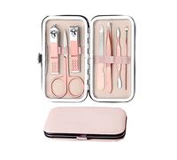 JeoPoom Manicura Pedicura[7 Piezas], Profesionales Manicura Kit, Profesional Cortaúñas, Juego de Manicura de Acero Inoxidable, Tijeras de uñas para Manicura y Pedicura con Caja
