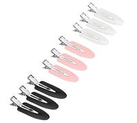 JeoPoom Pinzas para el Pelo sin Doblar Clips[9 Piezas], Sin Dobleces, Sin Marcas, Sin Arrugas, Herramienta de Clips de Peinado(Negro, Blanco, Rosa)