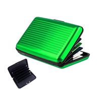 JeoPoom Tarjetero para Hombre y Mujer, Tarjetero RFID Bloqueo de Aluminio, Tarjeteros para Tarjetas de Credito Aluminio, Capacidad 12 Tarjetas y Billetes (Verde)