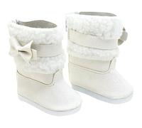 Jeorywoet 1 par de Zapatos de muñeca de 18 Pulgadas, Botas de Nieve para muñecas, Botas de Invierno en Miniatura con Forro de Piel sintética Blanca y Accesorios para Lazos para muñecas de 18 Pulgadas