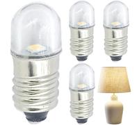 Jeorywoet LED Light Blub, E10 Bulbo LED 4pcs 1x0.4in 6500K 3V Reemplazo de la bombilla E10 con cubierta transparente para la linterna, el signo, la lámpara, la linterna