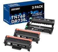 Jeostarky Cartucho de tóner TN760 y unidad de tambor DR730 compatible con Brother TN730 TN-730 DR730 DR 730 Funciona con DCP-L2550DW HL-L2350DW HL-L2390DW MFC-L2710DW MFC-L2750DW (2 tóners, 1 tambor