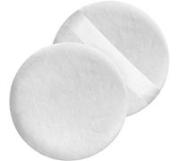 Jepeux 2 bocanadas de polvo grandes, de algodón de 5 pulgadas, súper suave, lavable, soplo de polvo suelto, polvo para bebé, soplo corporal redondo (blanco)