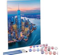 JEPGFOU Pintar por Numeros Adultos Arquitectura Ciudad, Cuadros por Numeros Pigmento Acrílico, DIY Paint by Number Kit Manualidades Adultos, Decor para el Hogar de pared, Regalo 90x120cm PjY6648 A-6