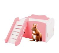 Jerbo Verste - Jaula de carreras de carreras, la casa de caballos no es un lugar donde los amigos peludos pueden descansar, sino también un divertido parque infantil con toboganes. Accesorio de