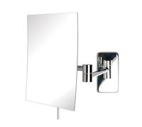 Jerdon Espejo de maquillaje de montaje en pared de 8.75 x 6.5 pulgadas, espejo personal con aumento 5X y extensión de pared de 14 pulgadas, brazo de montaje en pared cromado, modelo JRT695C