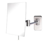 Jerdon JRT695C - Espejo de maquillaje rectangular para montaje en pared de 16,5 x 21 cm, acabado cromado