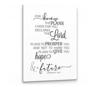 Jeremiah 29:11 Scripture Poster - For I Know The Plans I Have For You, Encouraging Wall Art for Faith and Hope(Framed,08x12inch(20x30cm))