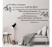 Jeremías 29-11 Cultura religiosa Versículos bíblicos Sala de estar Dormitorio Decoración del hogar Arte Caligrafía Decal Consejos de Dios Pared de vinilo 95x42cm