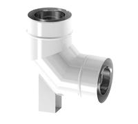 JEREMIAS TWIN57E080/125 Codo 87° Jeremias diámetro 80/125 mm con soporte y junta