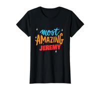 Jeremy más increíble Diciendo el Nombre Divertido de Jeremy Camiseta gráfica económica, Mujer, Negro, XS