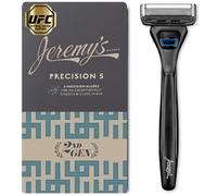 Jeremy's Razors for Men: Precision 5 Blade Razor - Stainless Blades, Lubricating Strip, Precision Trimmer - Men's Shaving Essentials Kit, Travel Shaver Face Body Head Shavers (1 Razor 1 Cartridge)