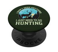 Jerga del Cazador Bosque Ciervo Solo Necesito IR a Cazar PopSockets PopGrip Adhesivo