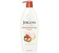 Jergens Deep Restoring Argan Oil Moisturizing Body Lotion, 16.8 Ounce, Soothing Full-Body Moisture, with Reviving Argan Oil and Vitamin E, Oil-Infused, Dermatologist Tested