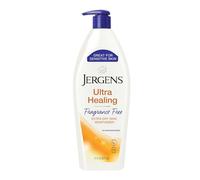 Jergens Loción para manos y cuerpo, crema hidratante de piel seca ultra curativa, loción sin fragancias, loción sensible para la piel, 21 onzas