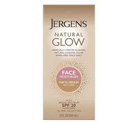 Jergens Natural Glow - Crema hidratante diaria sin aceite para rostro de amplio espectro SPF 20, tonos de piel justos a medios, 57 ml